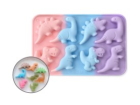 Molde silicona 8 dinosaurios grandes